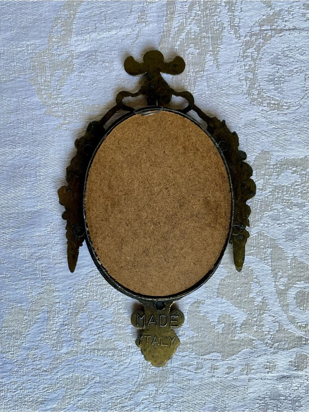 Vintage Small Metal Frame with Girl Print
